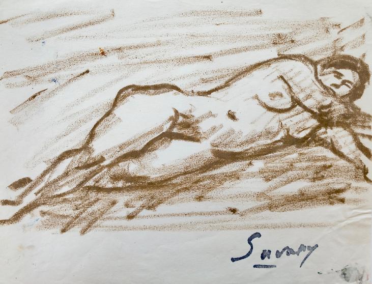 Robert SAVARY - Original drawing - Pastel - Nude 75
