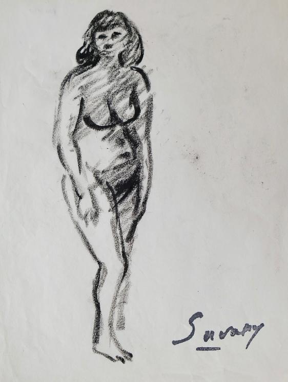 Robert SAVARY - Original drawing - Pastel - Nude 80