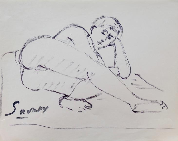 Robert SAVARY - Original drawing - Felt - Nude 84