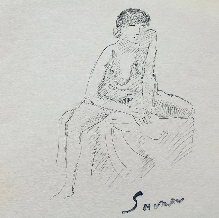 Robert SAVARY - Original drawing - Ink - Nude 86