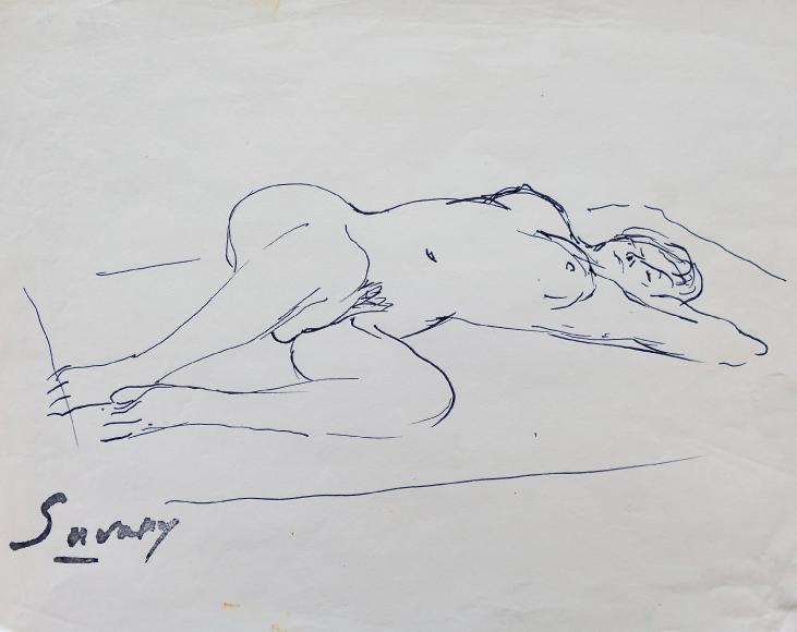 Robert SAVARY - Original drawing - Ink - Nude 93