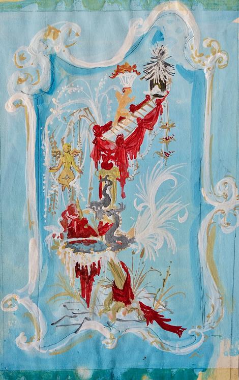 Janine JANET - Original painting - Gouache - Project for Balenciaga 3