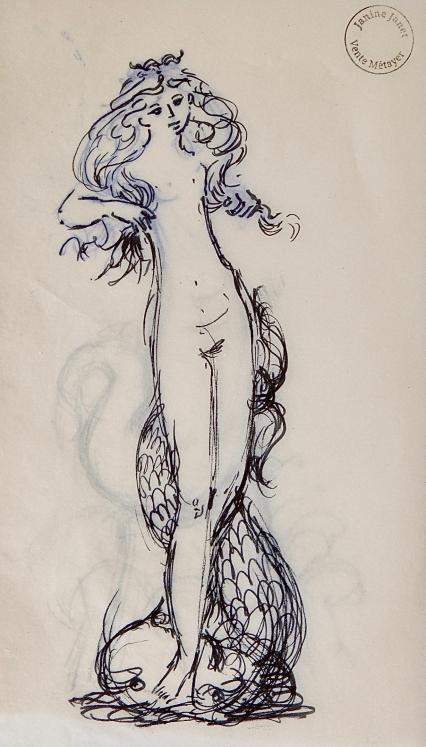 Janine JANET - Original drawing - Ink - Project for Queen Elizabeth II 4