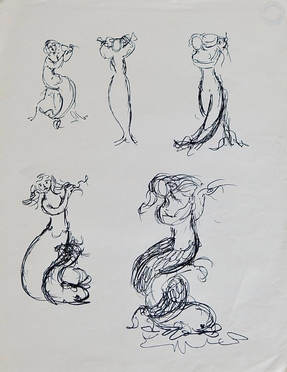 Janine JANET - Original drawing - Ink - Project for Queen Elizabeth II 8