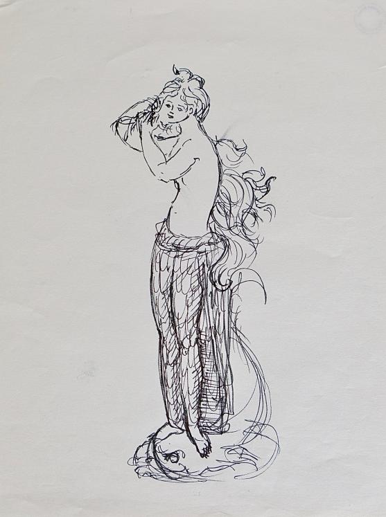 Janine JANET - Original drawing - Ink - Project for Queen Elizabeth II 11