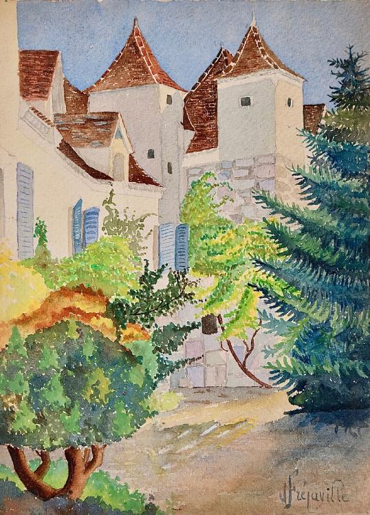 Janine JANET - Original painting - Watercolor - Village 2