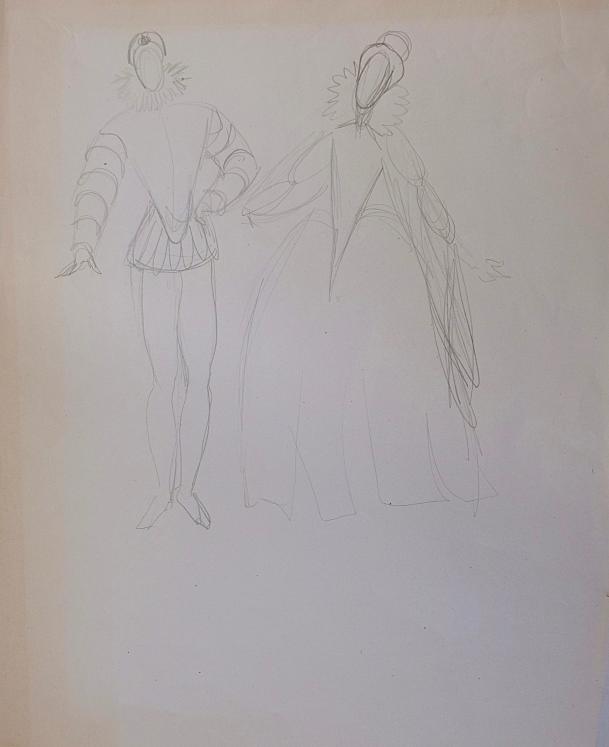 Janine JANET - Original drawing - Pencil - Costume project
