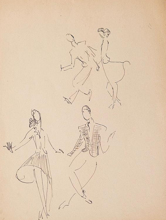 Janine JANET - Original drawing - Ink - Dancers 1