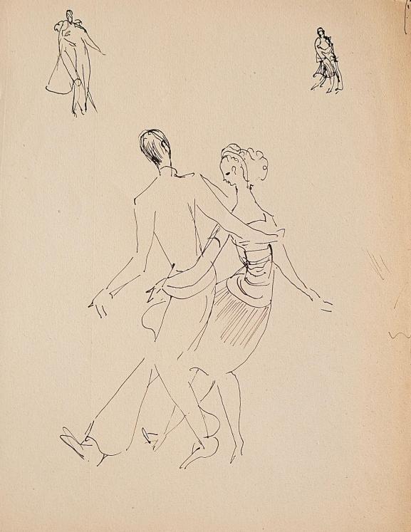 Janine JANET - Original drawing - Ink - Dancers 3