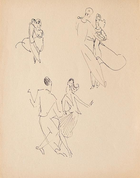 Janine JANET - Original drawing - Ink - Dancers 4