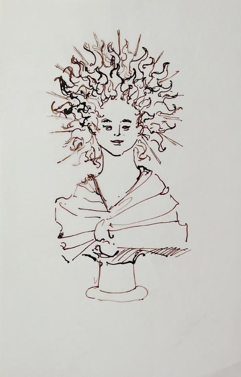 Janine JANET - Original drawing - Ink - Project for the jewelry cave by Nina Ricci 2
