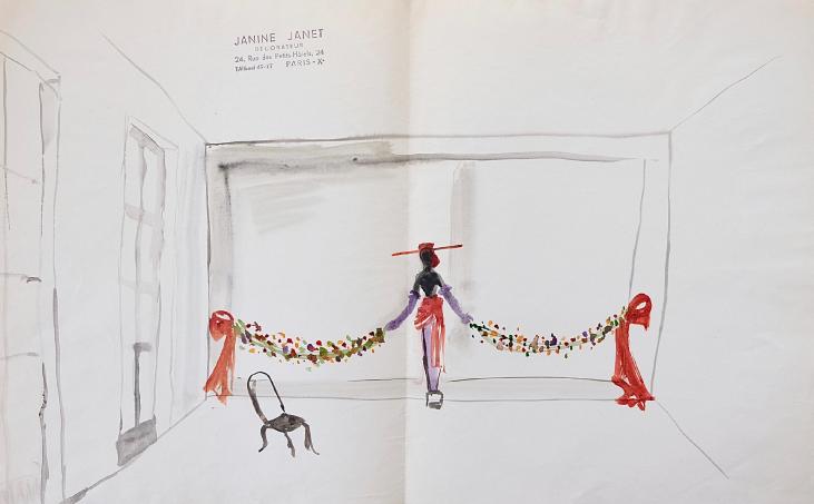 Janine JANET - Original painting - Gouache - Window decoration 11