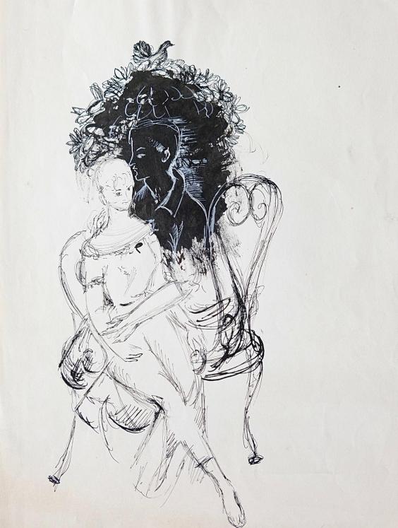 Janine JANET - Original drawing - Ink - Couple 1