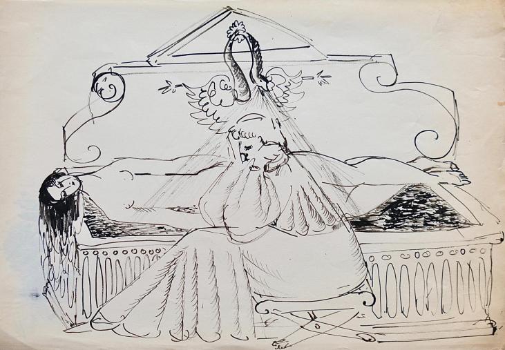 Janine JANET - Original drawing - Ink - Couple 3