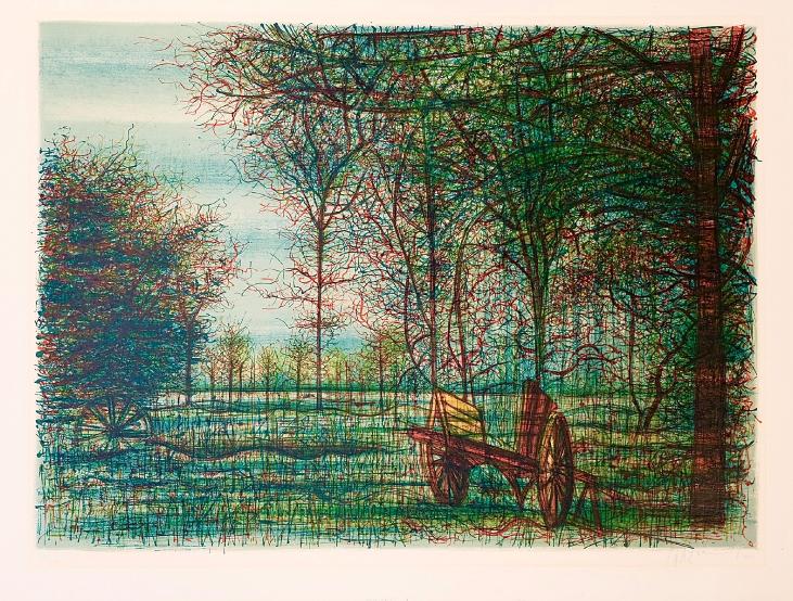 Jean CARZOU - Original print - Lithograph - Countryside landscape