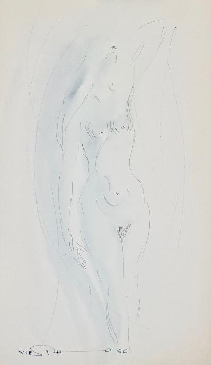 Claude VIETHO - Original drawing - Ink - Naked 2