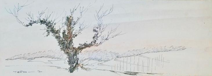 Claude VIETHO - Original drawing - Ink - Landscape 2