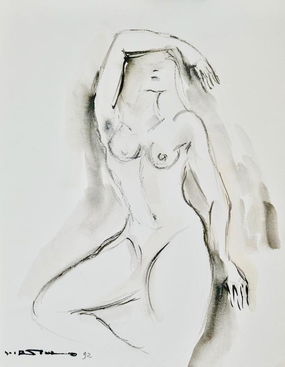 Claude VIETHO - Original painting - Watercolor - Naked 4
