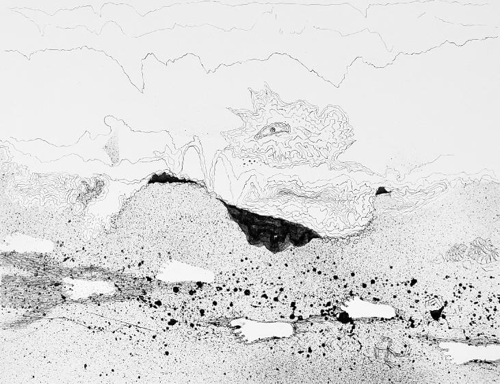 Jacques BOÉRI - Original drawing - Ink - Footprint