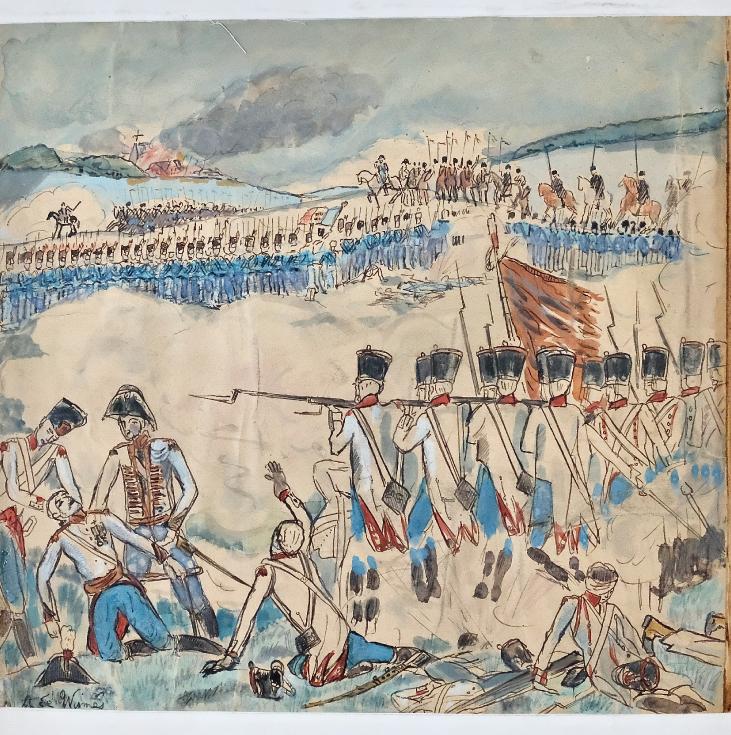 Armel DE WISMES - Original Painting - Watercolor - Battlefields