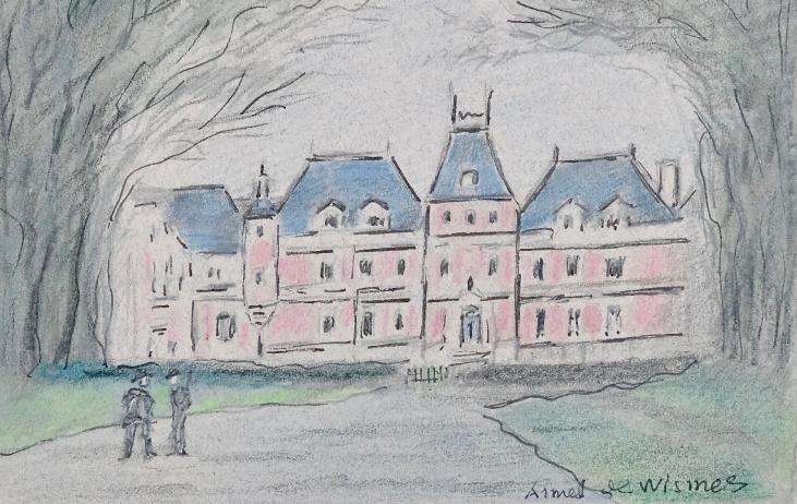 Armel DE WISMES - Original Drawing - Pencils - The castle