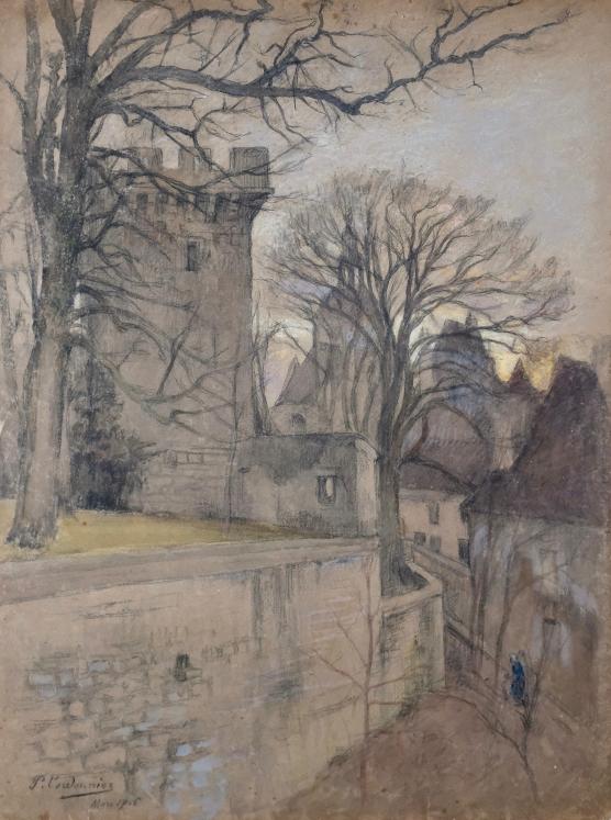 Paul CORDONNIER - Original Painting - Watercolor - The castle 3, 1906