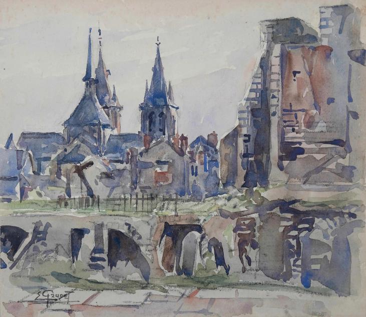 Etienne GAUDET - Original painting - Watercolor - Blois 4
