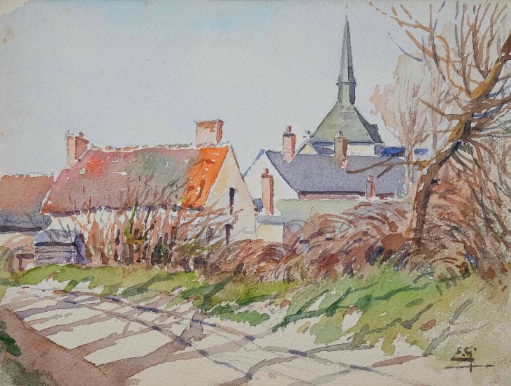 Etienne GAUDET - Original painting - Watercolor - St Gervais, Vendée