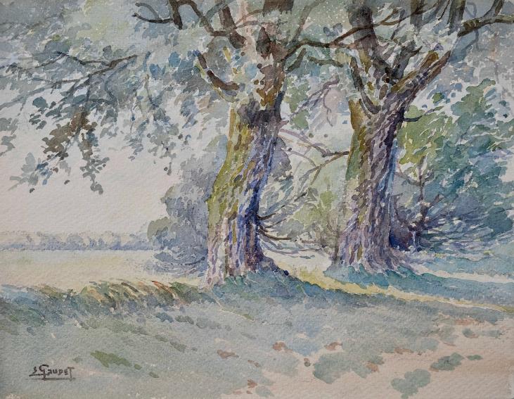 Etienne GAUDET - Original painting - Watercolor - Undergrowth 1
