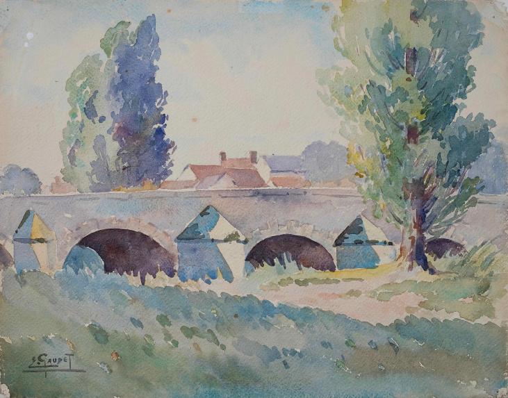 Etienne GAUDET - Original painting - Watercolor - Countryside 5