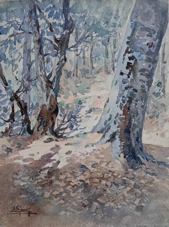 Etienne GAUDET - Original painting - Watercolor - Undergrowth 6