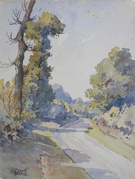 Etienne GAUDET - Original painting - Watercolor - Path