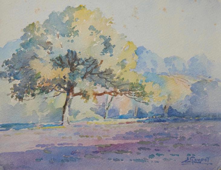 Etienne GAUDET - Original painting - Watercolor - Cisse Valley, Molineuf
