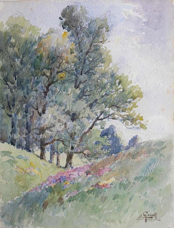Etienne GAUDET - Original painting - Watercolor - countryside 11