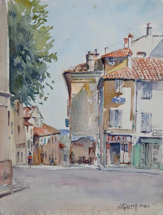 Etienne GAUDET - Original painting - Watercolor - Fréjus 1