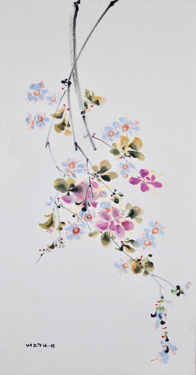 Claude VIETHO - Original painting - Watercolor - Flowers 1