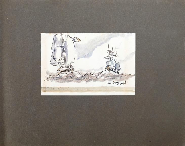 Armel DE WISMES - Original Painting - Watercolor - French Galleon 3