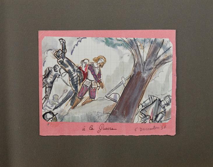 Armel DE WISMES - Original Painting - Watercolor - At war