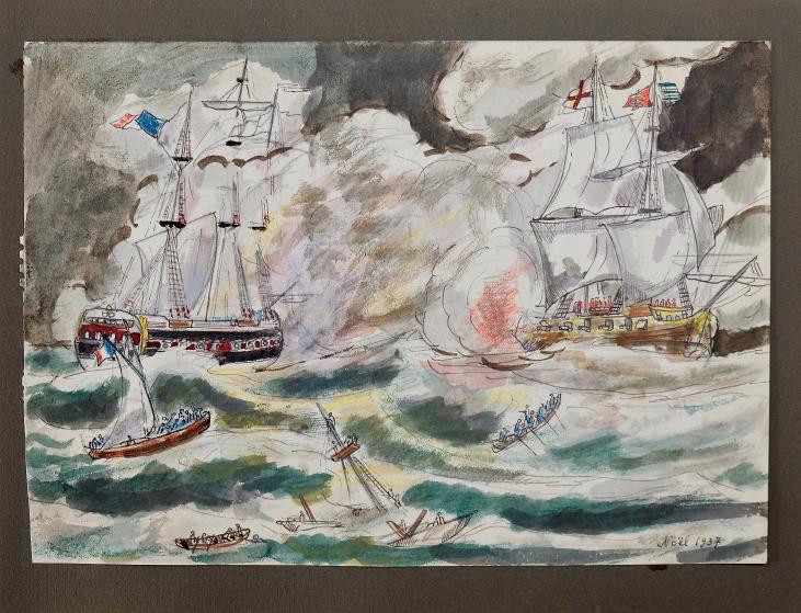 Armel DE WISMES - Original Painting - Watercolor - War