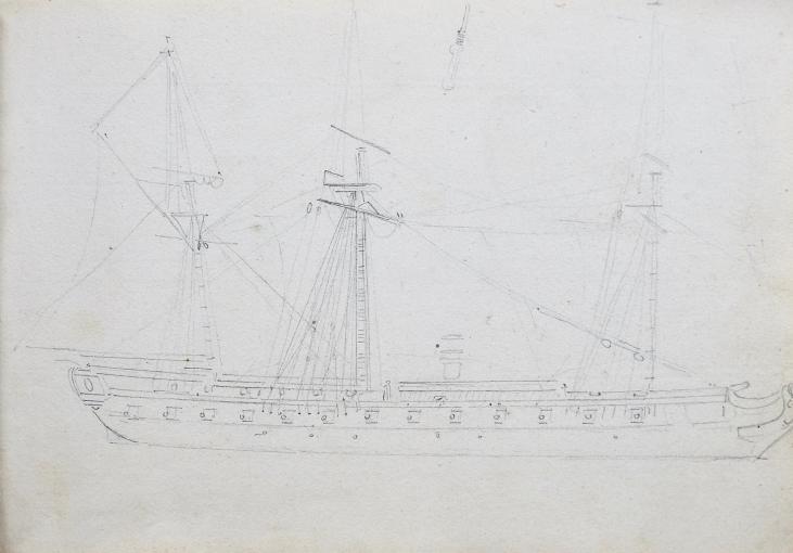 Antoine ROUX - Original drawing - Pencil - Ship