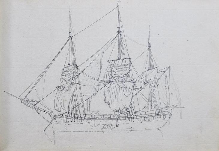 Antoine ROUX - Original drawing - Ink - Ship