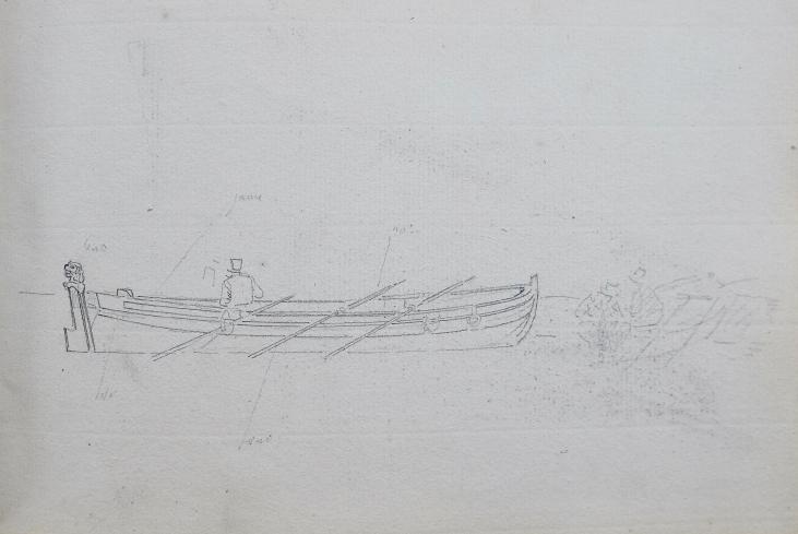 Antoine ROUX - Original drawing - Pencil - Boat