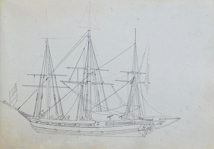 Antoine ROUX - Original drawing - Ink - Ship