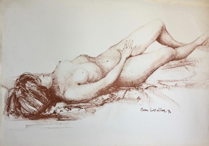 Pierre LETELLIER - Original print - Lithograph - Reclining nude