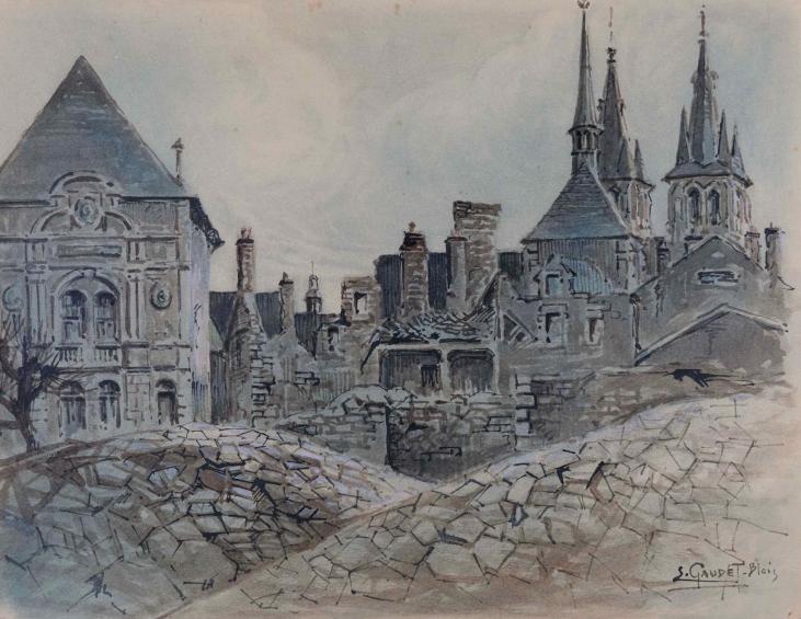 Etienne GAUDET - Original painting - Watercolour Inks - Blois