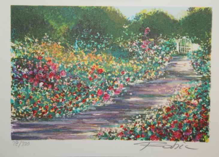 Raphael ROBIC - Original print - Lithograph - Gate in Giverny 3