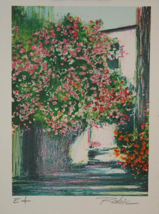 Raphael ROBIC - Original print - Lithograph - Alley in Giverny