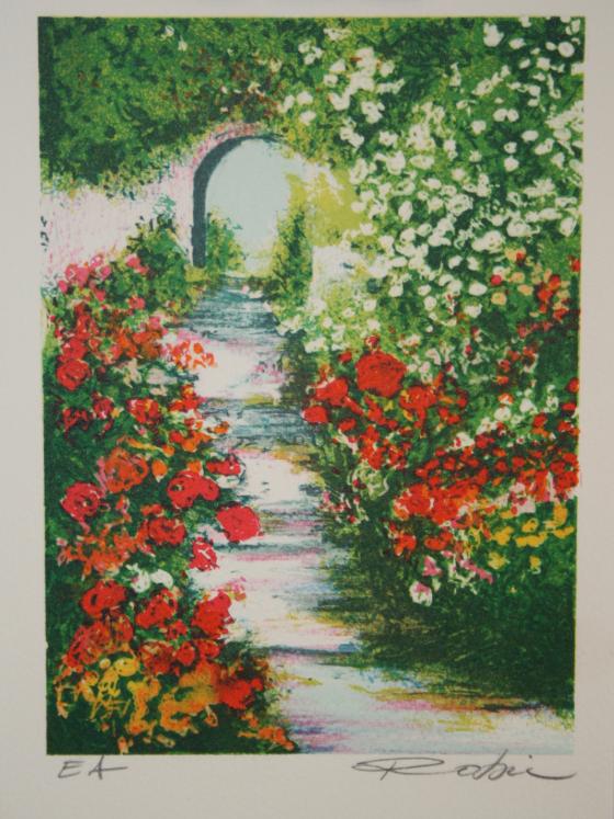 Raphael ROBIC - Original print - Lithograph - Arbor in Giverny 3