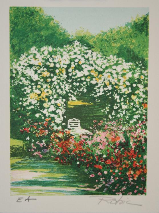 Raphael ROBIC - Original print - Lithograph - Arbor in Giverny 4