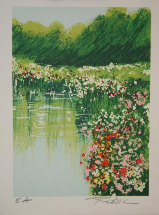 Raphael ROBIC - Original print - Lithograph - Water garden in Giverny 1